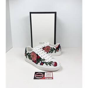 Size 36EU/6W - Gucci Ace Embroidered Floral Leather Sneakers💐 NEW/RETAIL $800!
